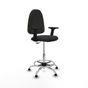 Taburete Aýna CP bali negro brazos 2D base cromada topes