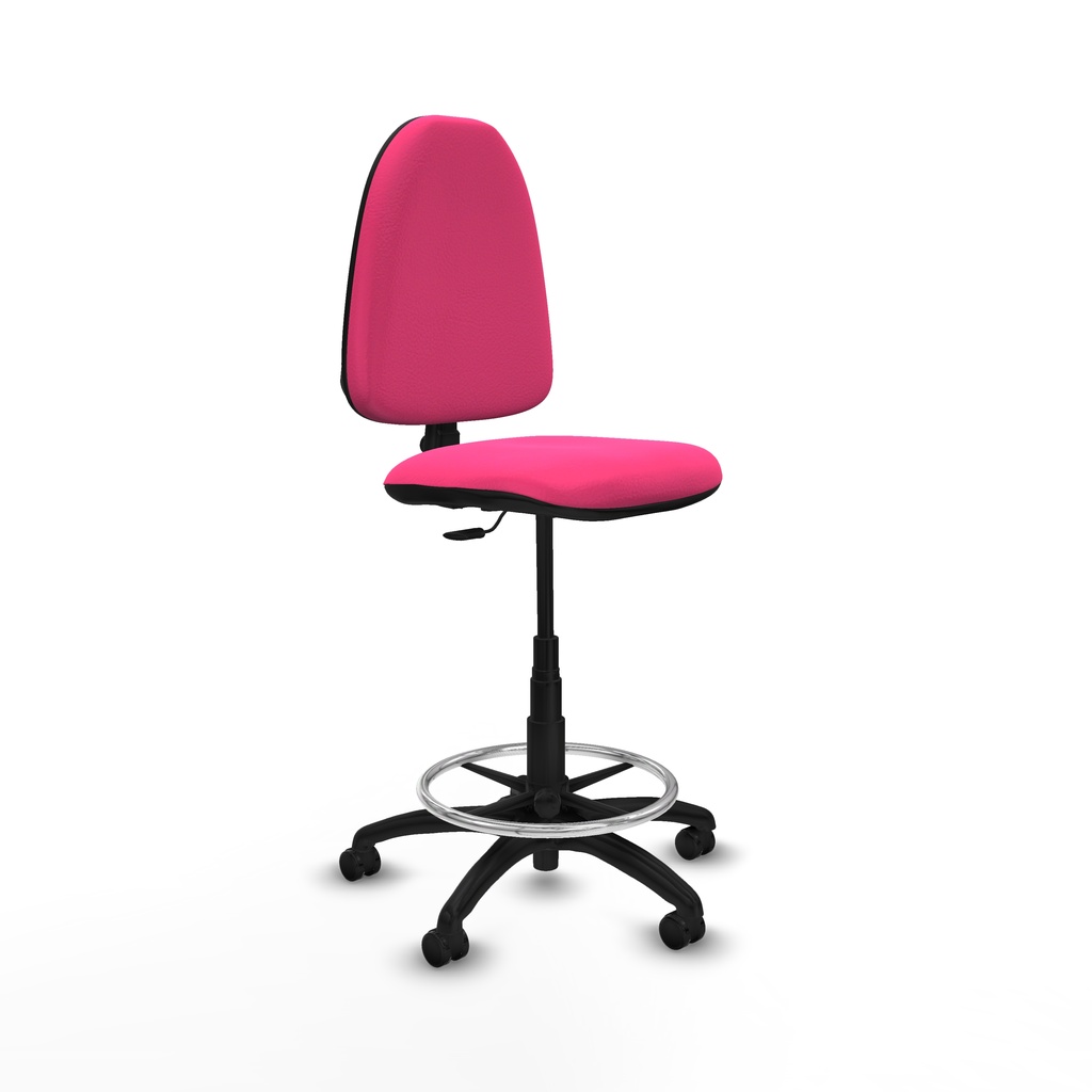 Taburete Aýna CP similpiel rosa base poliamida ruedas autofrenantes 50mm