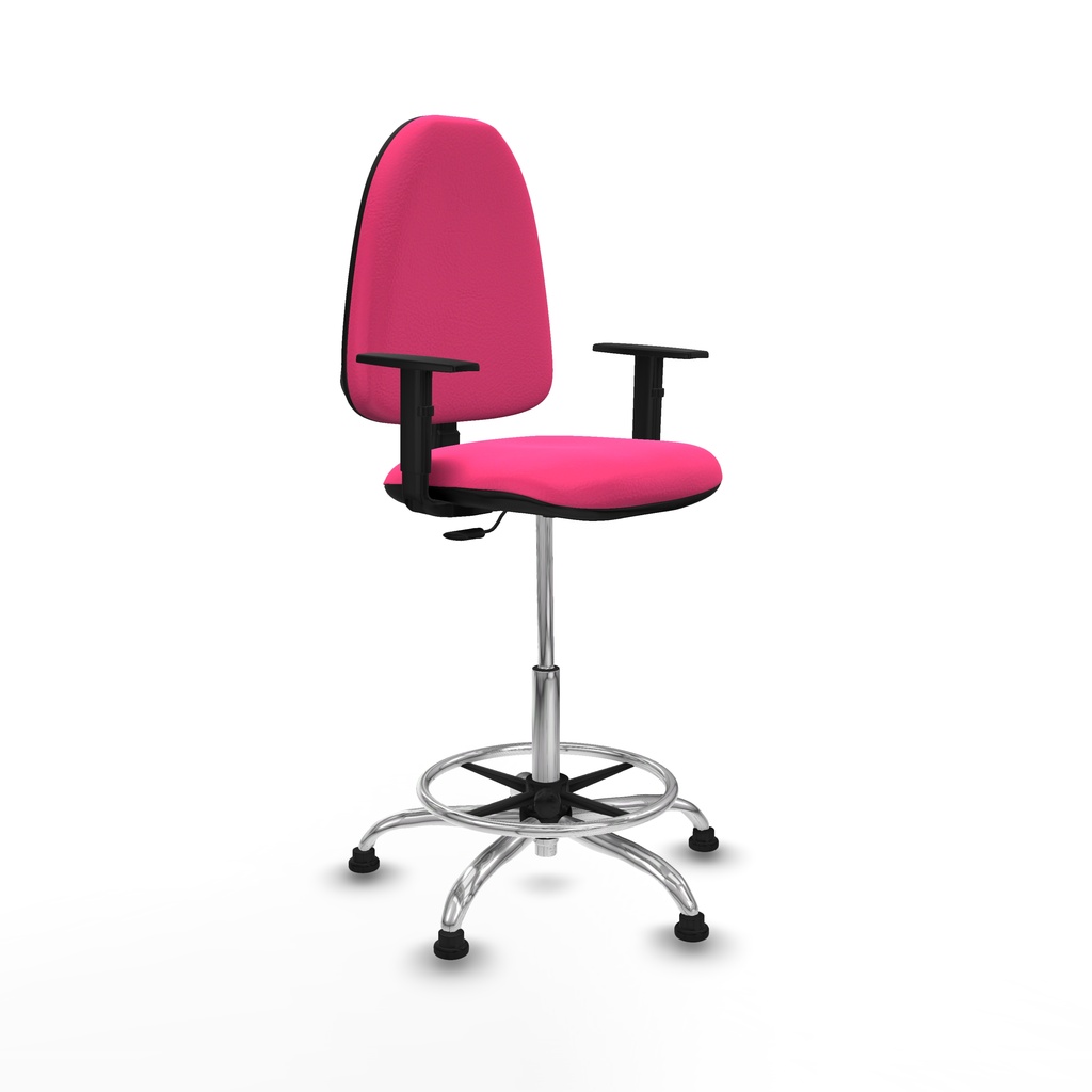 Taburete Aýna CP similpiel rosa brazos 1D base cromada topes