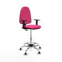 Taburete Aýna CP similpiel rosa brazos 1D base cromada topes