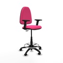 Taburete Aýna CP similpiel rosa brazos 2D base poliamida ruedas nailon 50mm