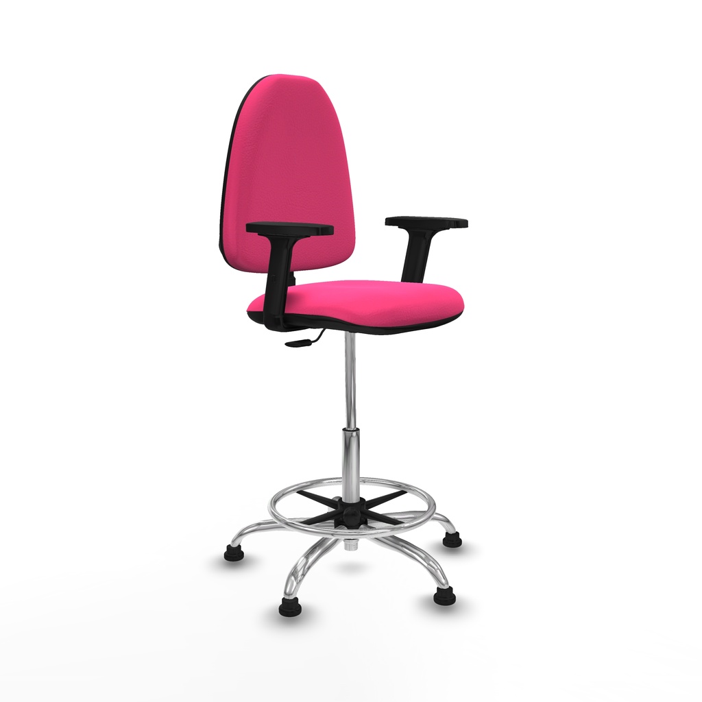 Taburete Aýna CP similpiel rosa brazos 2D base cromada topes