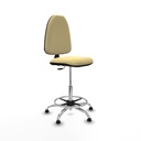 Taburete Aýna CP similpiel crema base cromada topes