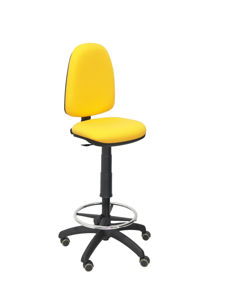 Taburete Aýna bali amarillo ruedas de parqué