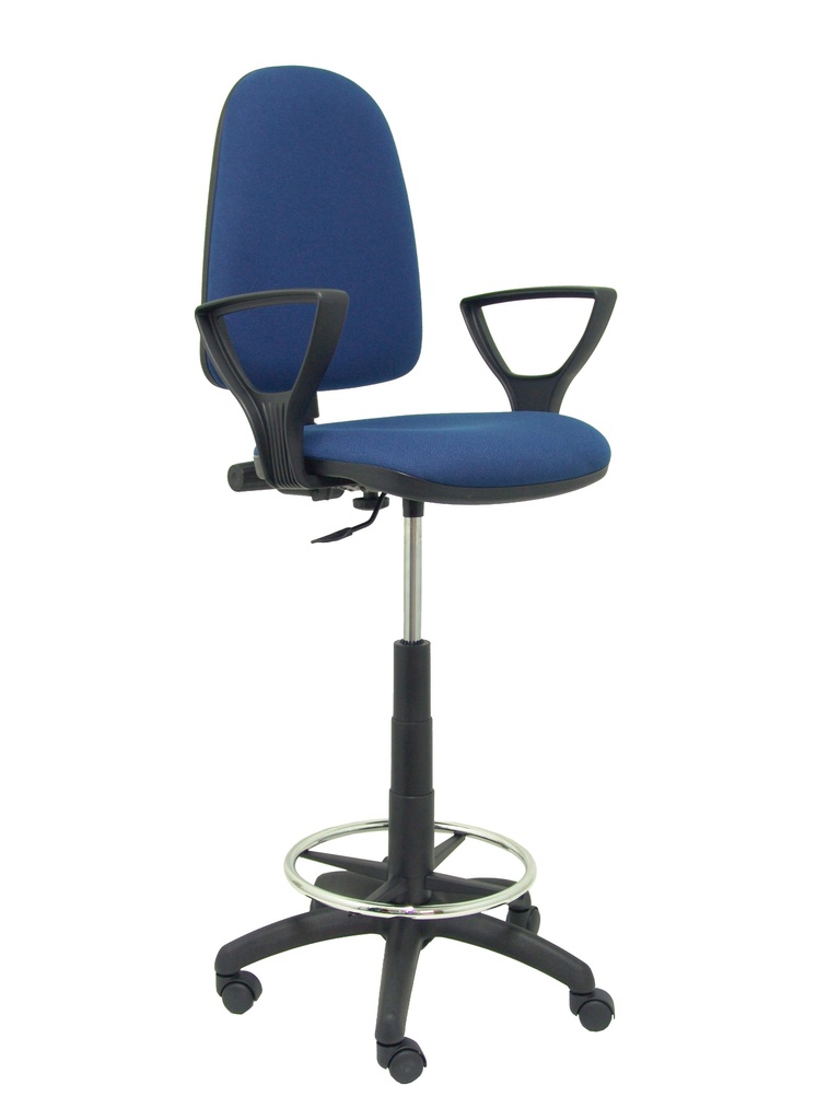 Taburete Aýna bali azul marino con brazos fijos