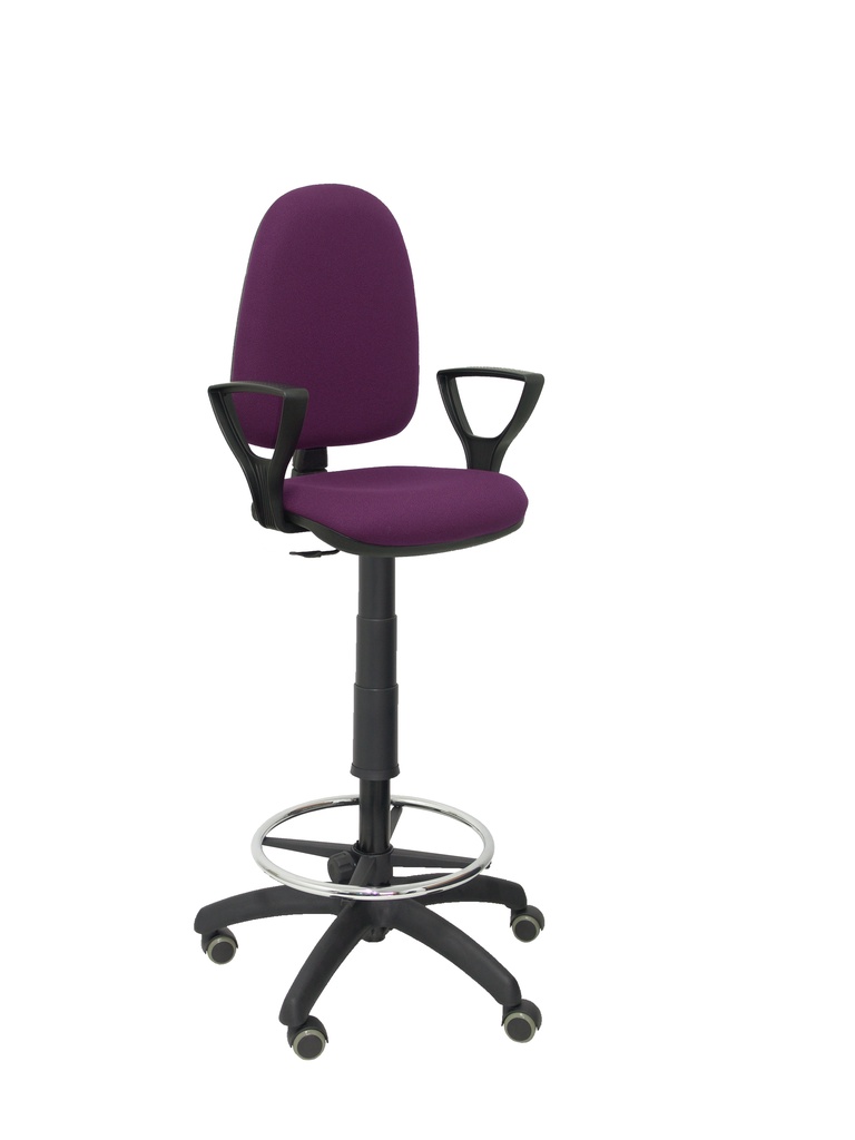 Taburete Aýna bali morado brazos fijos ruedas de parqué