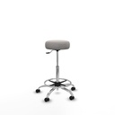 Tolosa giratorio similpiel blanco base cromada ruedas engomadas 50mm aro cromado