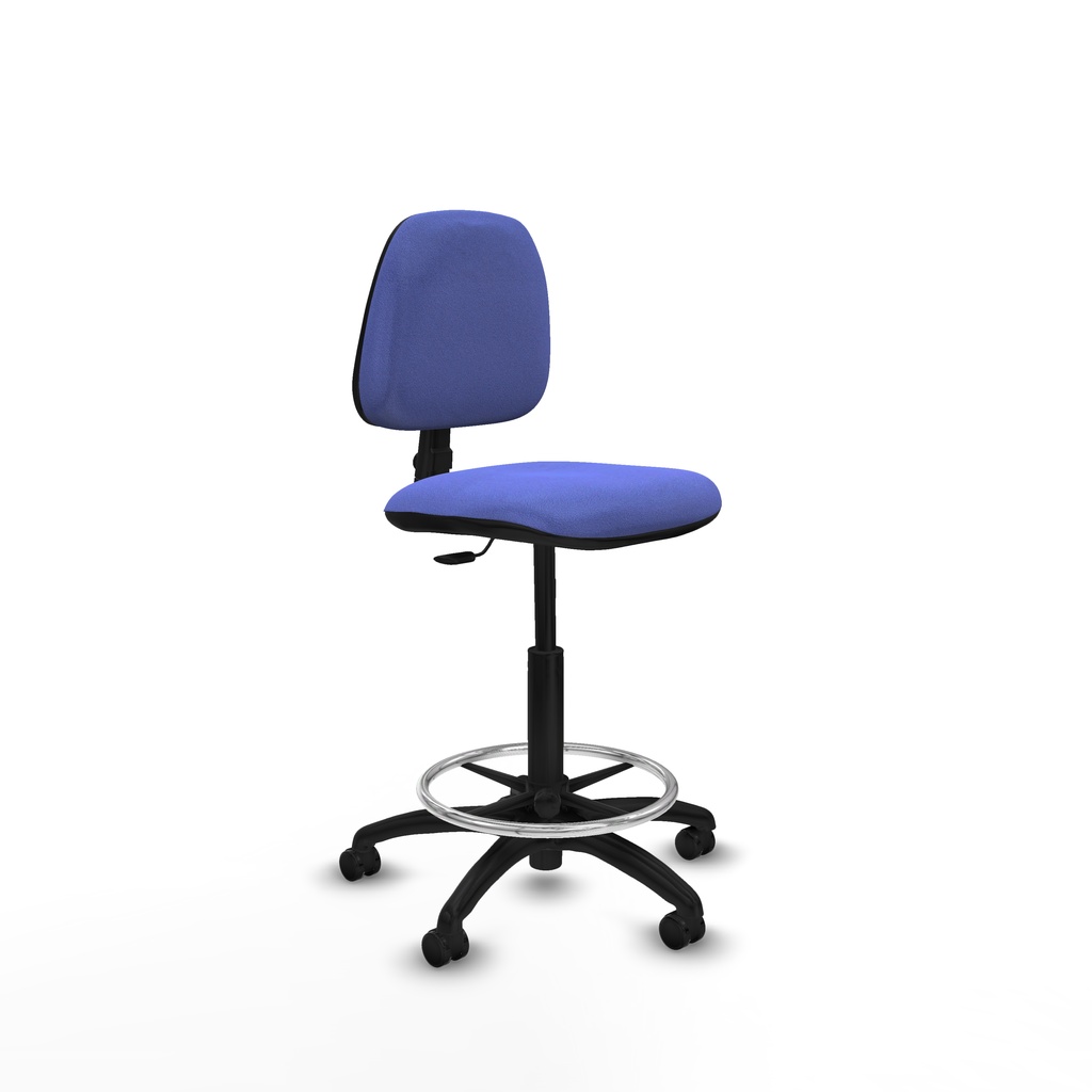 Taburete Isso CP bali azul claro sin brazos base poliamida ruedas autofrenantes 50mm