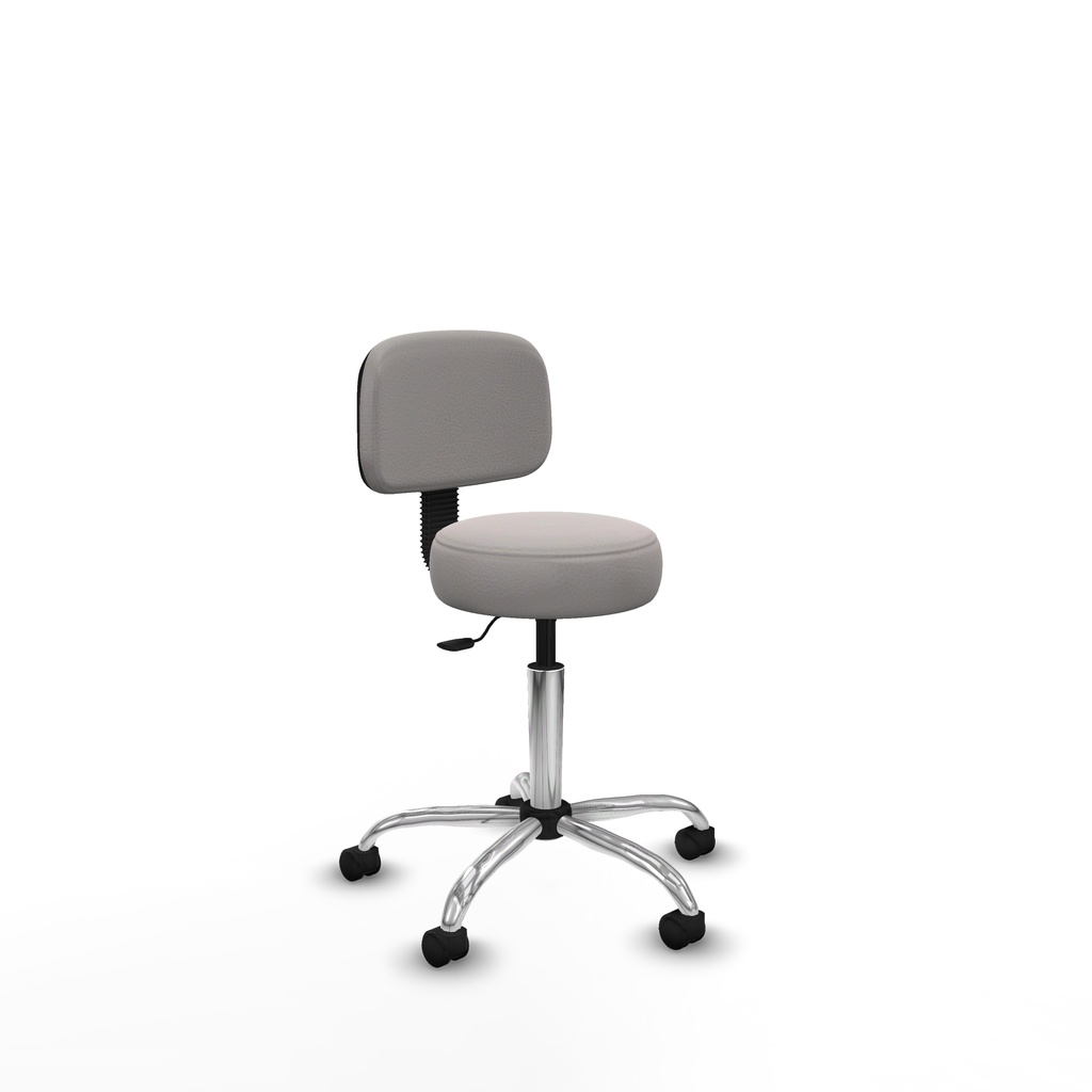 [01GIS1005RN] Silla Llanos giratorio similpiel blanco base cromada 600 ruedas nailon 50