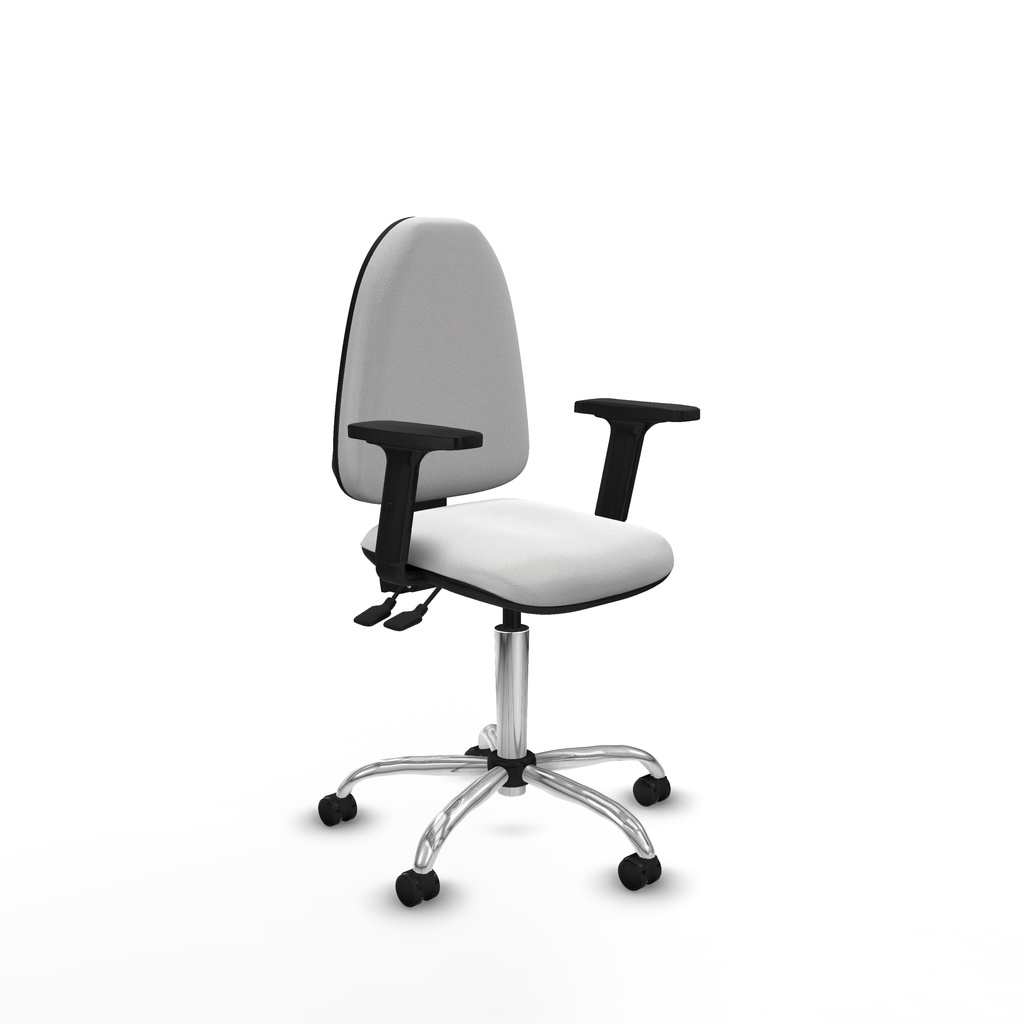 [04ASB10B2D05RP] Aýna AS bali blanco brazos 2D base cromada ruedas engomadas 50mm