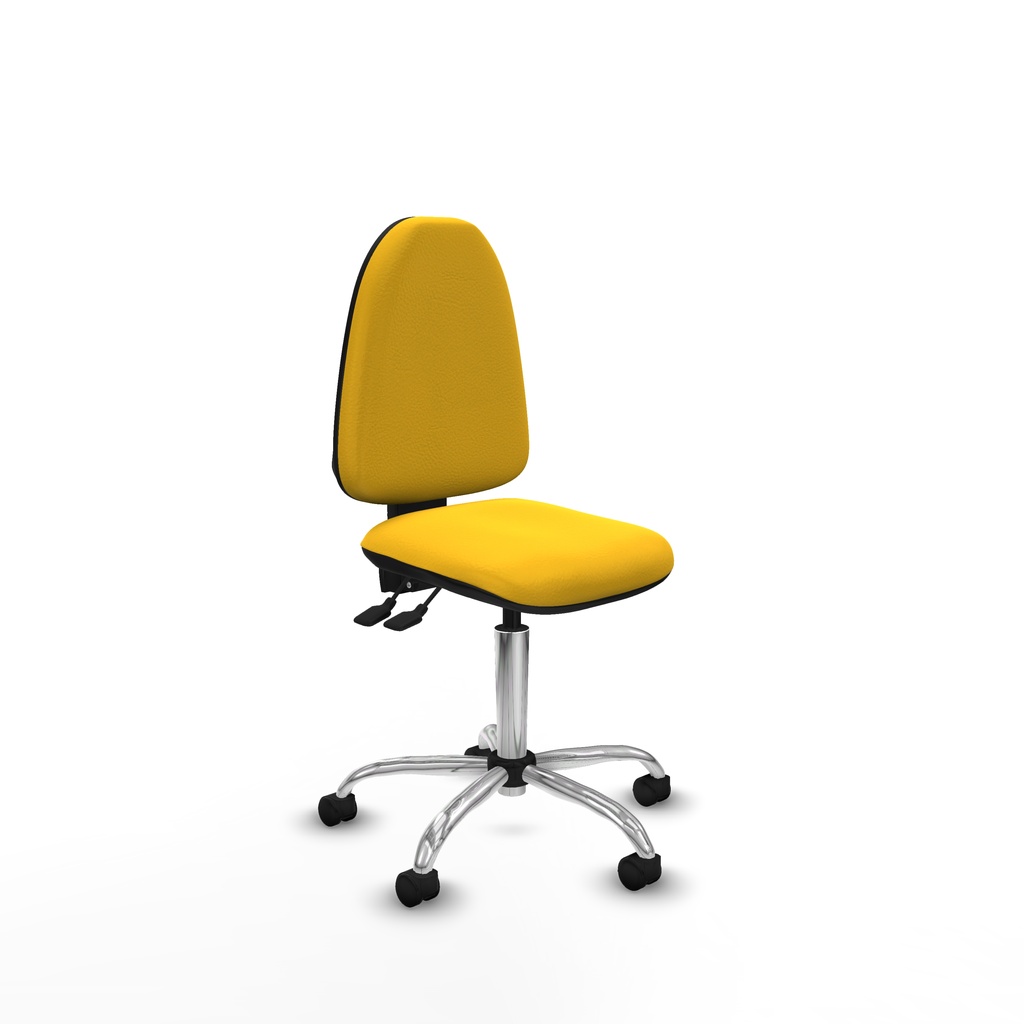 Aýna AS similpiel amarillo sin brazos base cromada ruedas nailon 50mm