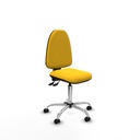 Aýna AS similpiel amarillo sin brazos base cromada ruedas engomadas 50mm