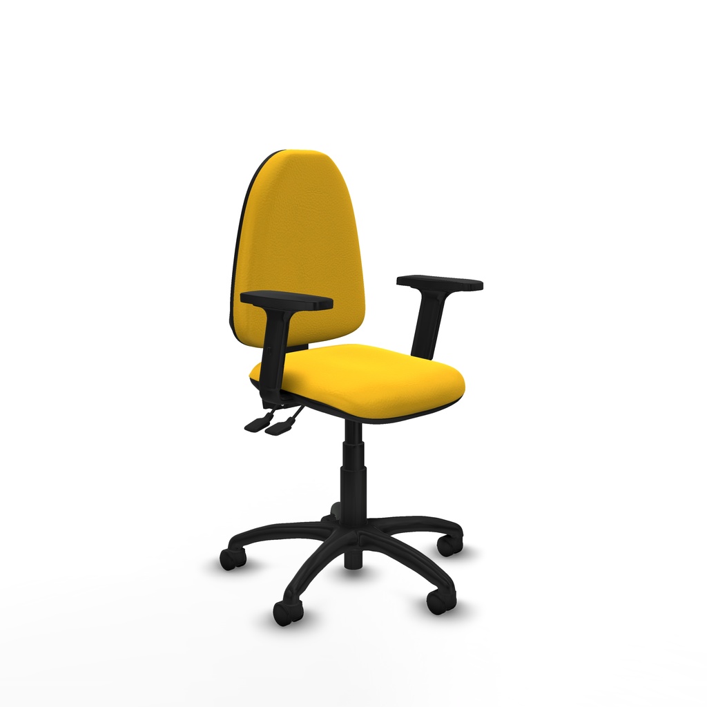 Aýna AS similpiel amarillo brazos 2D base poliamida ruedas nailon 50mm