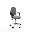 Aýna AS similpiel gris brazos 1D base cromada ruedas engomadas 50mm