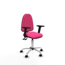 Aýna AS similpiel rosa brazos 2D base cromada ruedas nailon 50mm
