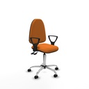 Aýna AS similpiel naranja brazos fijos base cromada ruedas autofrenantes 50mm