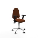 Aýna AS similpiel marrón brazos 2D base cromada topes