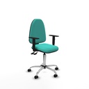 Aýna AS similpiel turquesa brazos 1D base cromada ruedas engomadas 50mm