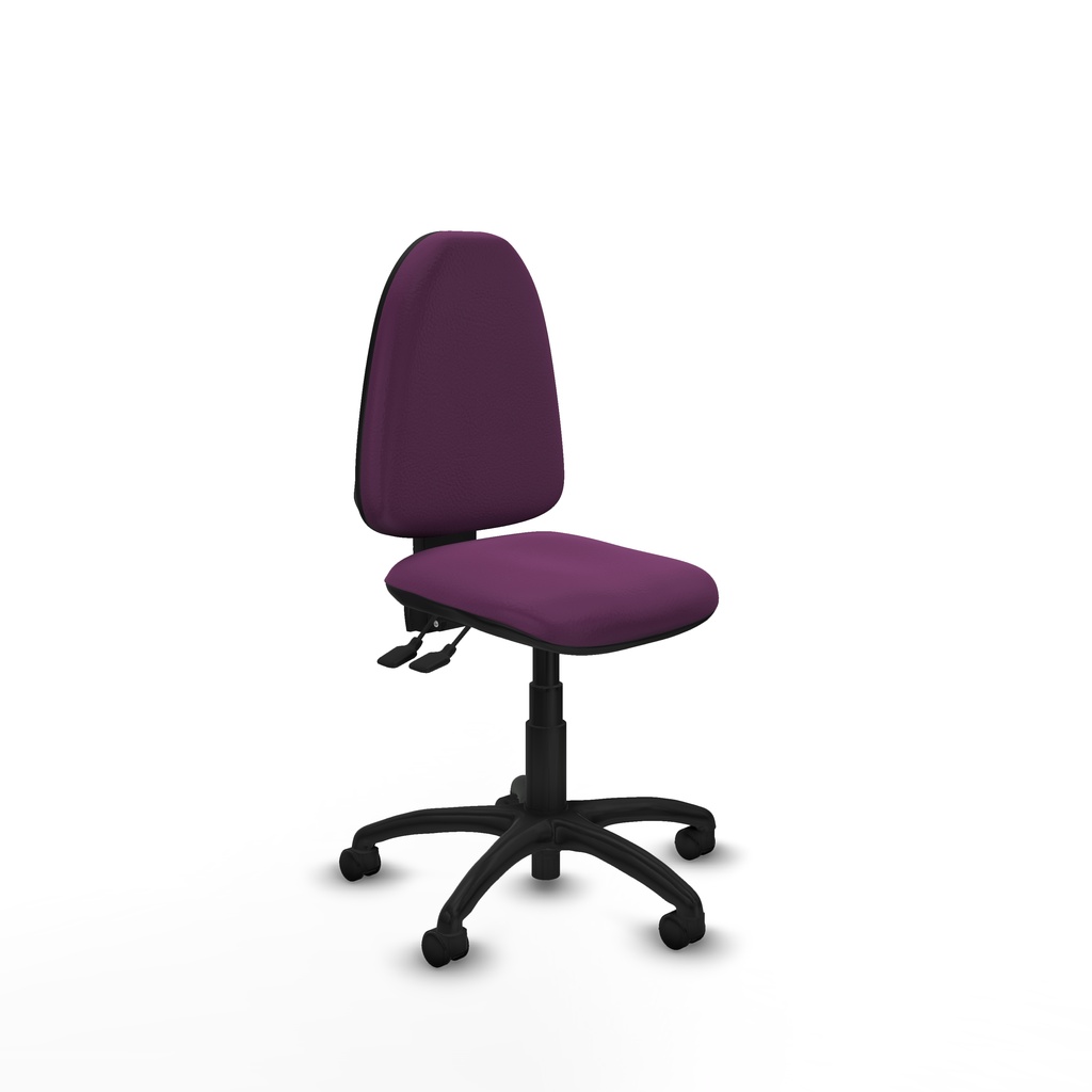 Aýna AS similpiel morado sin brazos base poliamida ruedas nailon 50mm