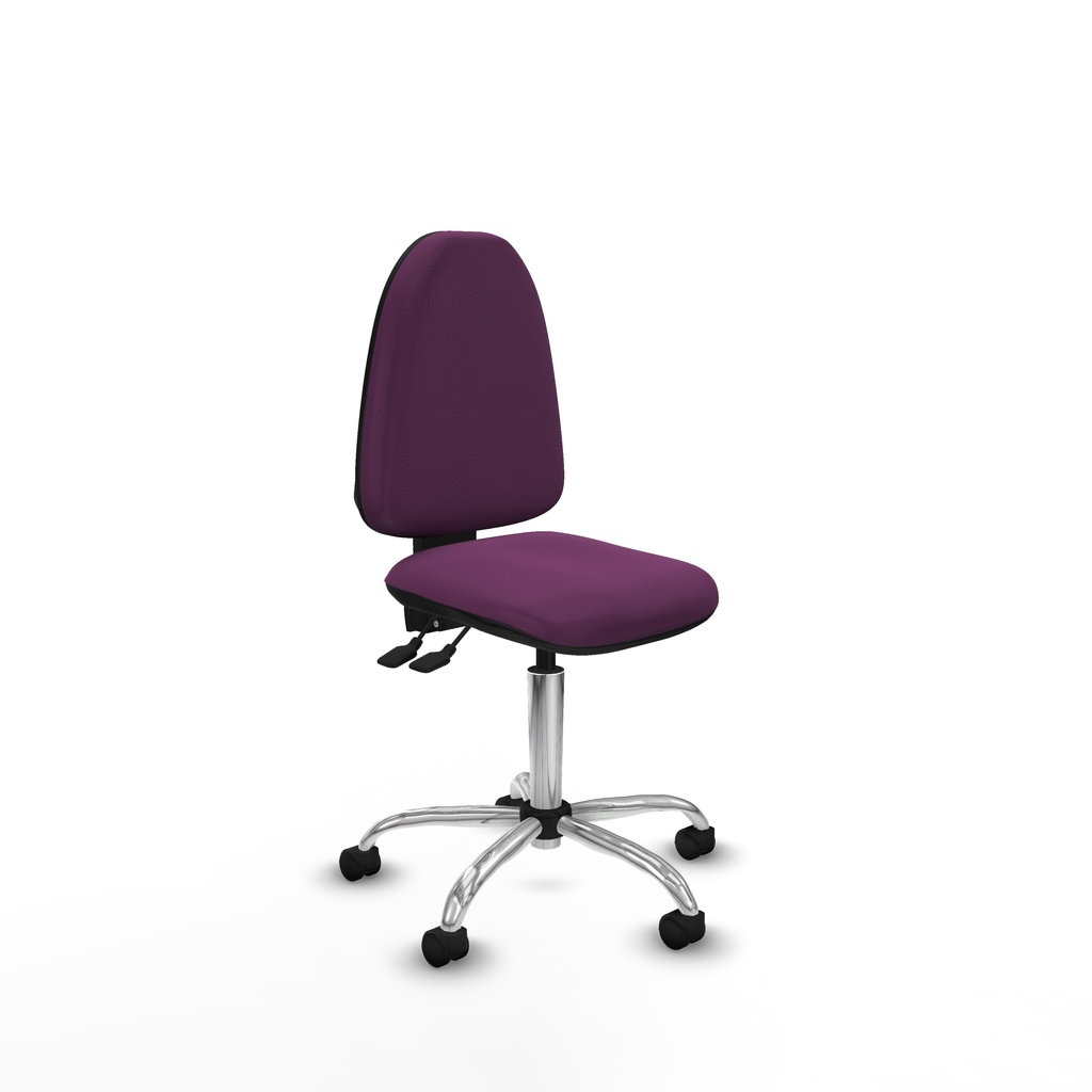 Aýna AS similpiel morado sin brazos base cromada ruedas nailon 50mm