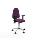 Aýna AS similpiel morado brazos 1D base cromada ruedas engomadas 50mm