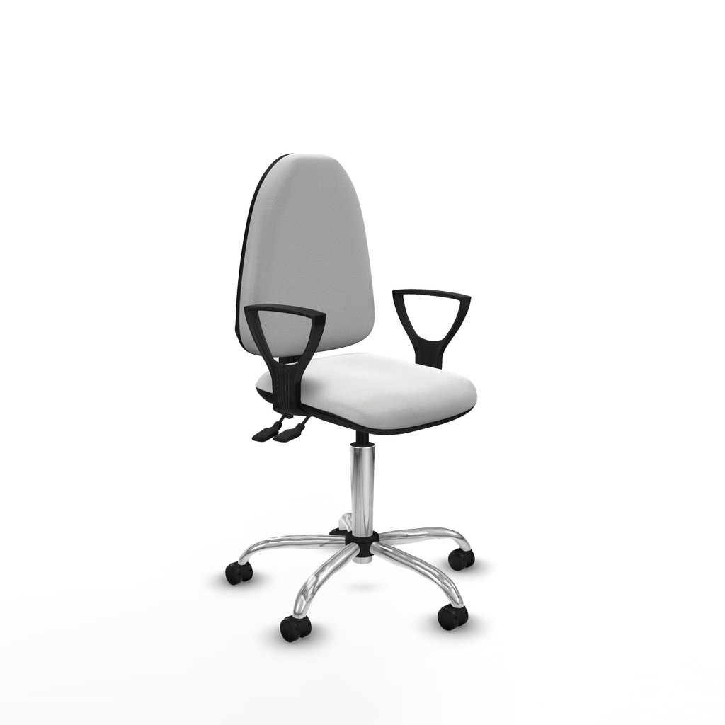 Aýna CPDM bali blanco brazos fijos base cromada ruedas engomadas 50mm