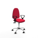 Aýna CPDM bali rojo brazos fijos base cromada ruedas autofrenantes 50mm