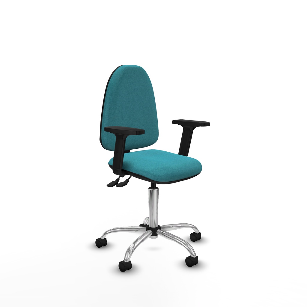 Aýna CPDM bali turquesa brazos 2D base cromada ruedas nailon 50mm