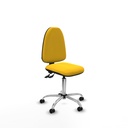 Aýna CPDM similpiel amarillo sin brazos base cromada ruedas autofrenantes 50mm