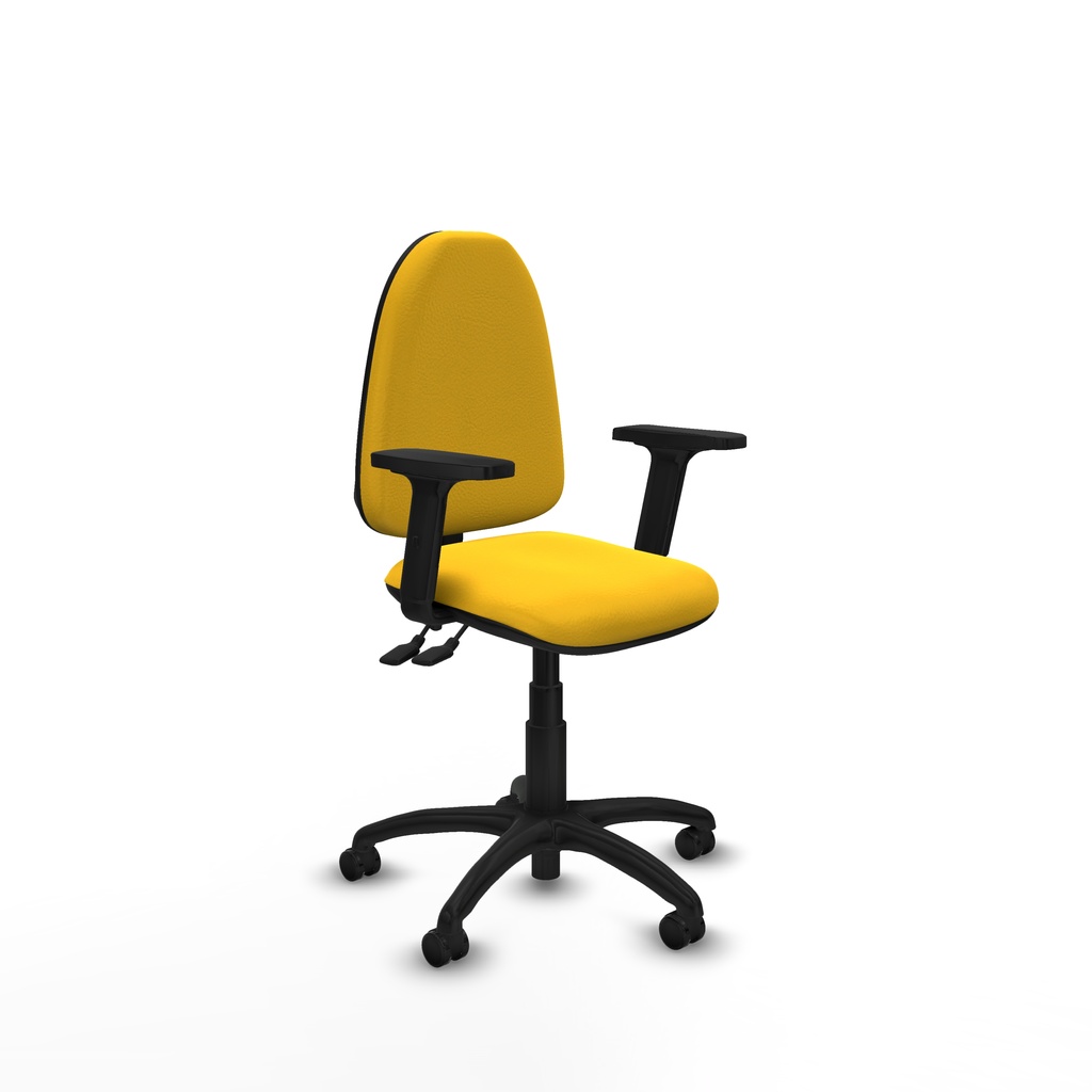 Aýna CPDM similpiel amarillo brazos 2D base poliamida ruedas engomadas 50mm