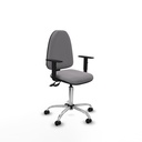 Aýna CPDM similpiel gris brazos 1D base cromada ruedas autofrenantes 50mm