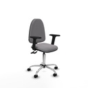 Aýna CPDM similpiel gris brazos 2D base cromada ruedas nailon 50mm