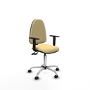 Aýna CPDM similpiel crema brazos 1D base cromada ruedas engomadas 50mm