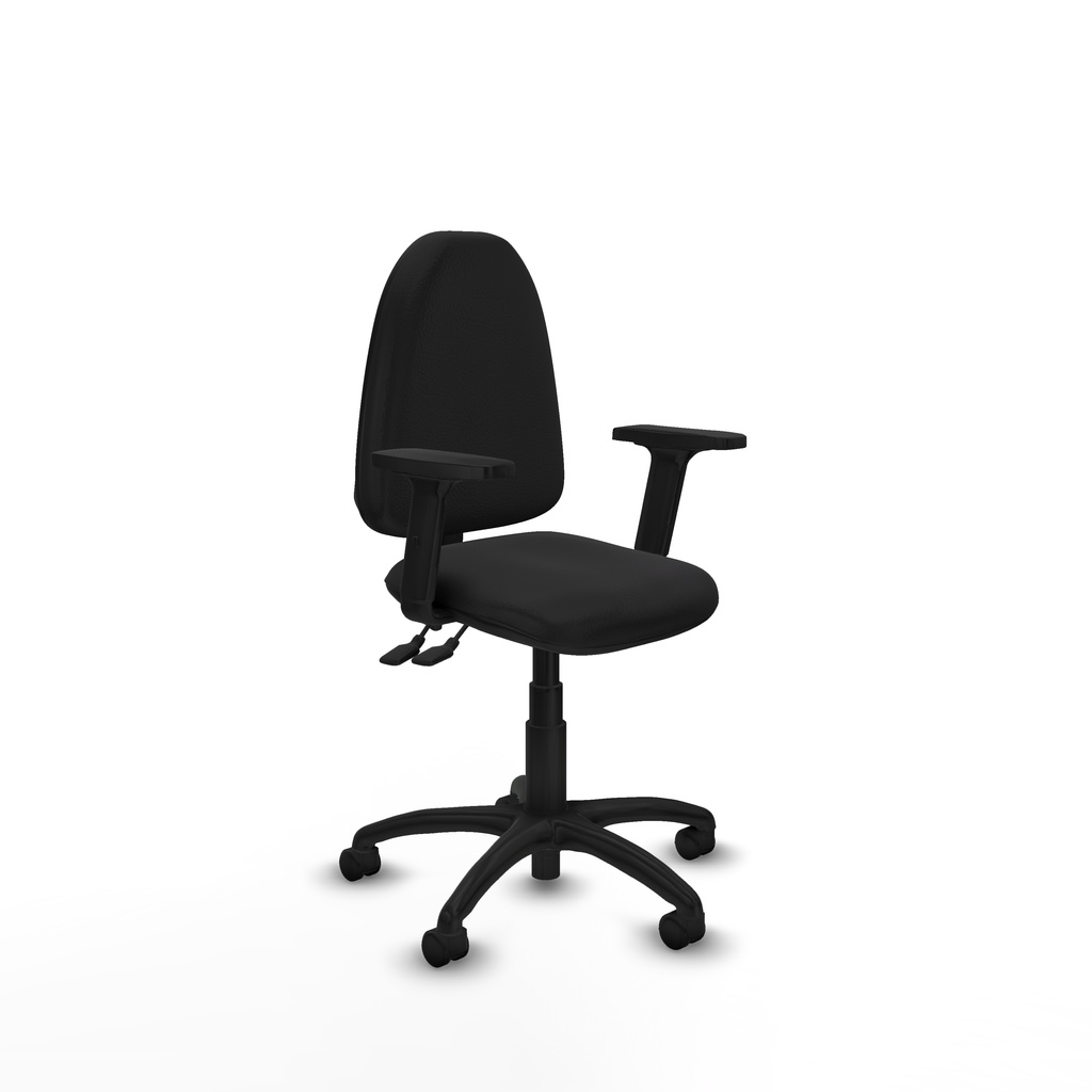 Aýna CPDM similpiel negro brazos 2D base poliamida ruedas nailon 50mm