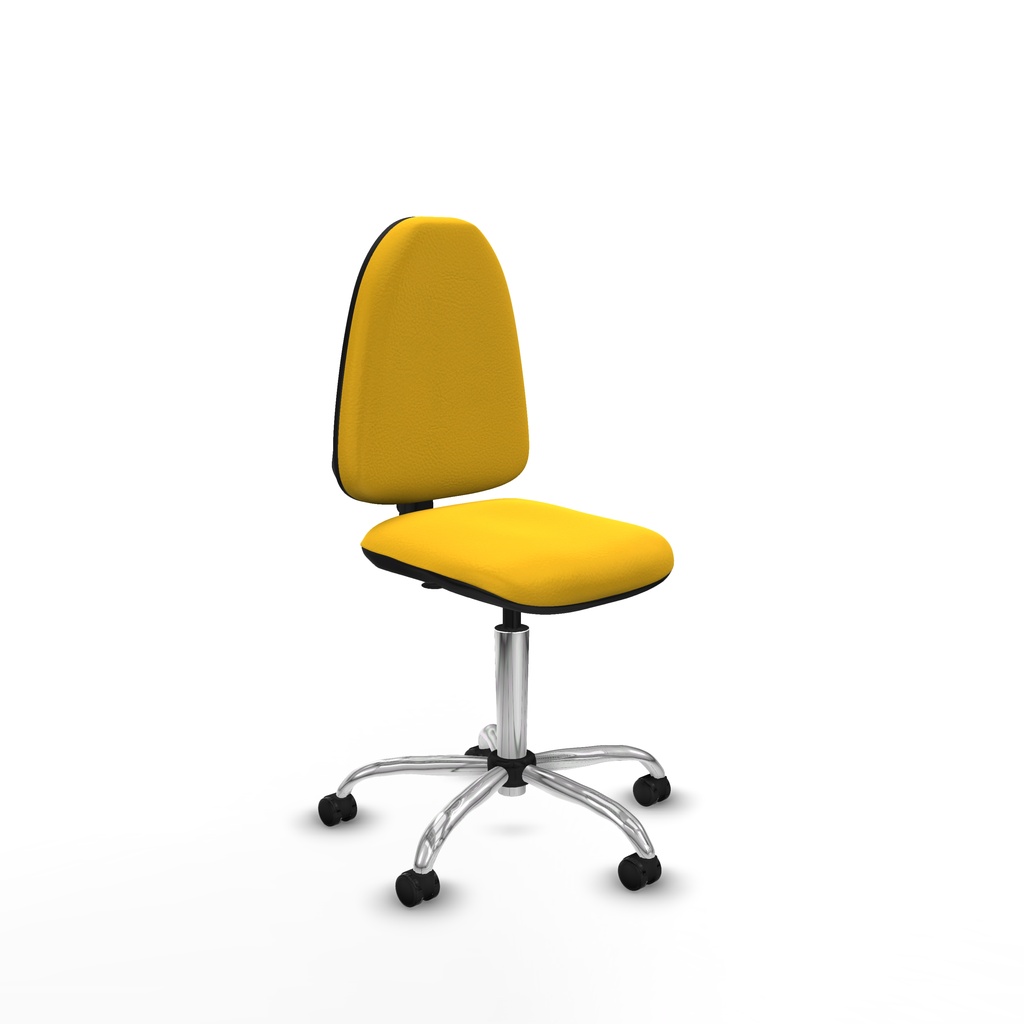 Aýna CP similpiel amarillo sin brazos base cromada ruedas engomadas 50mm