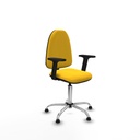 Aýna CP similpiel amarillo brazos 2D base cromada topes
