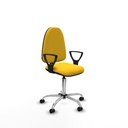 Aýna CP similpiel amarillo brazos fijos base cromada ruedas engomadas 50mm