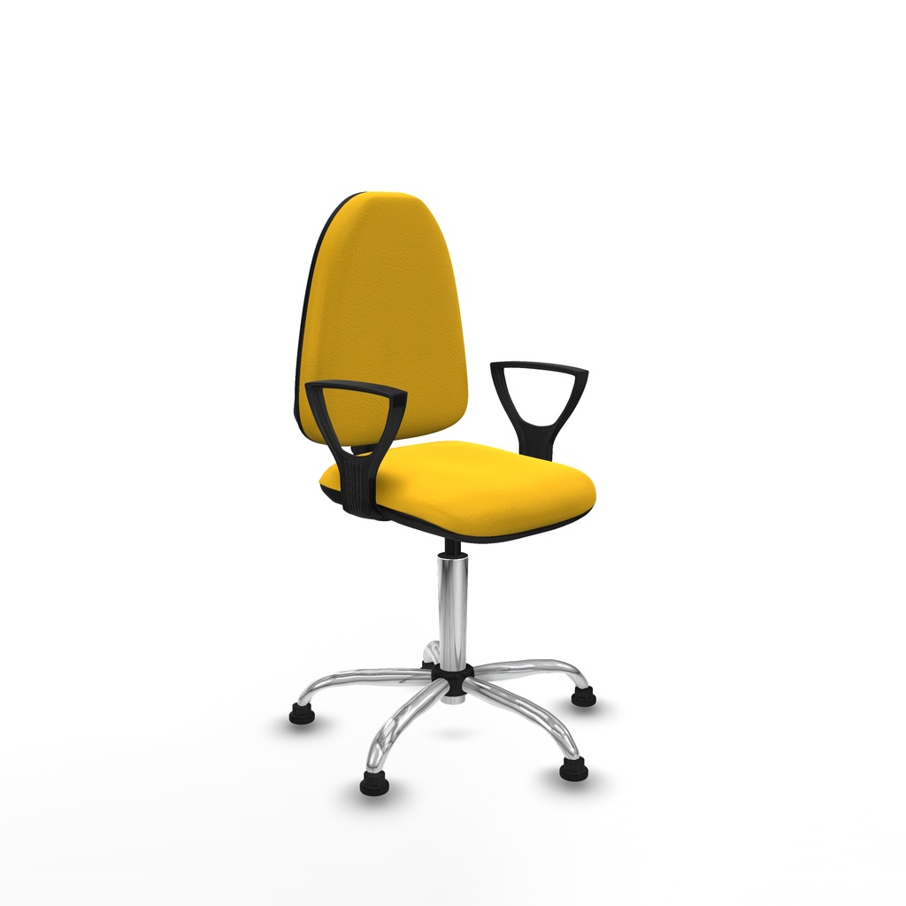 Aýna CP similpiel amarillo brazos fijos base cromada topes