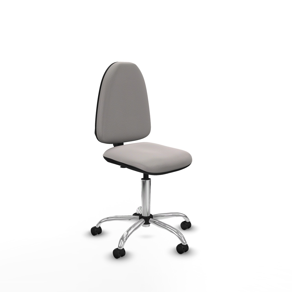 Aýna CP similpiel blanco sin brazos base cromada ruedas engomadas 50mm