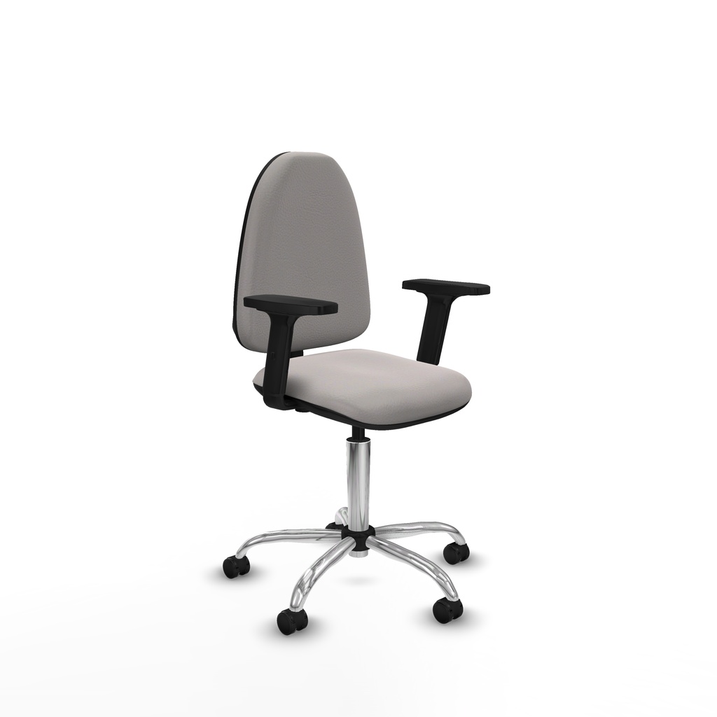 Aýna CP similpiel blanco brazos 2D base cromada ruedas engomadas 50mm