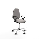 Aýna CP similpiel blanco brazos fijos base cromada ruedas autofrenantes 50mm
