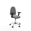 Aýna CP similpiel gris brazos 2D base cromada ruedas autofrenantes 50mm