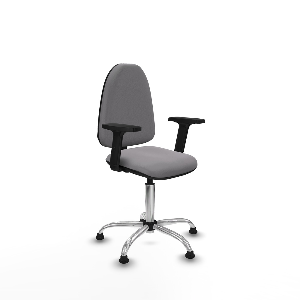 Aýna CP similpiel gris brazos 2D base cromada topes