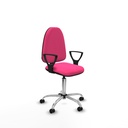 Aýna CP similpiel rosa brazos fijos base cromada ruedas engomadas 50mm