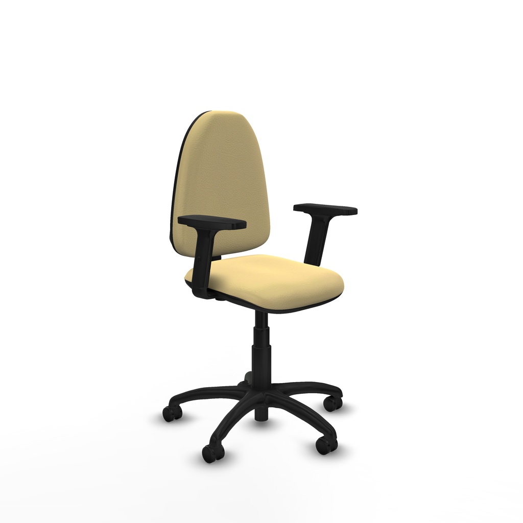 Aýna CP similpiel crema brazos 2D base poliamida ruedas autofrenantes 50mm