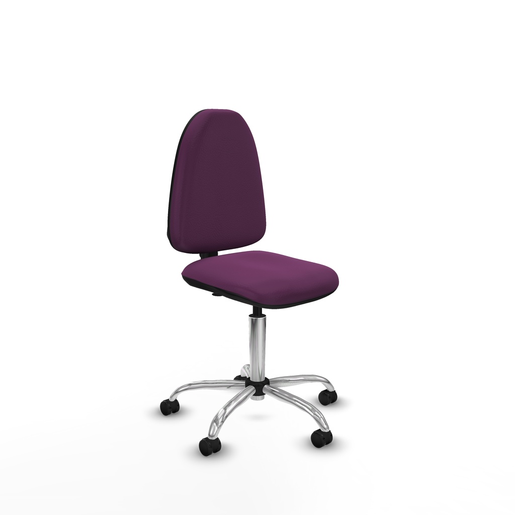 Aýna CP similpiel morado sin brazos base cromada ruedas engomadas 50mm