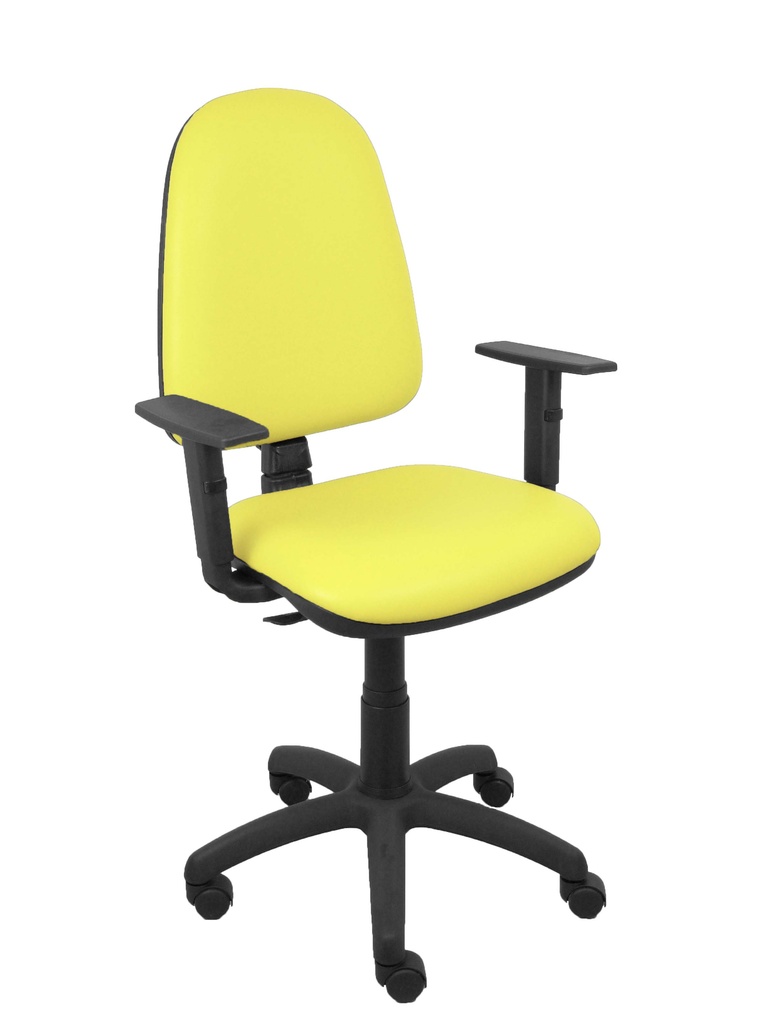 Silla Aýna similpiel amarillo brazos regulables