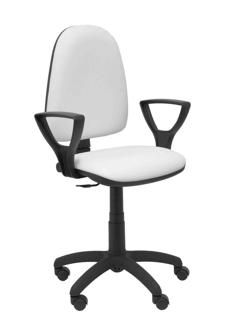 Silla Aýna similpiel blanco con brazos