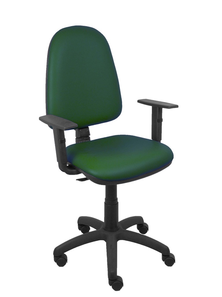 Silla Aýna similpiel verde botella brazos regulables