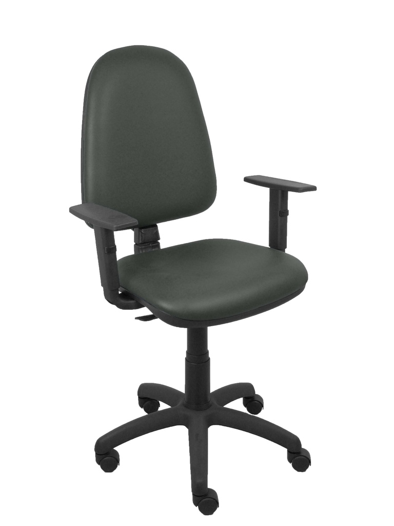 Silla Aýna similpiel gris oscuro brazos regulables